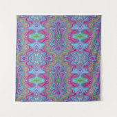 Wavy Sky Blue Multicolored Trippy Pattern Wandkleed (Voorkant (horizontaal))