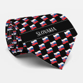 Wavy Slovakia Flag Pattern  Stropdas (Opgerold)
