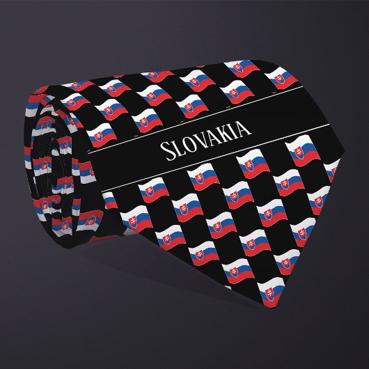 Wavy Slovakia Flag Pattern  Stropdas