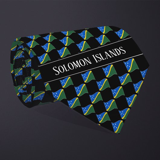 Wavy Solomon Islands Flag Pattern  Stropdas