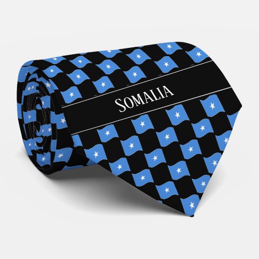 Wavy Somalia Flag Pattern  Stropdas (Opgerold)