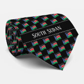 Wavy South Sudan Flag Pattern  Stropdas (Opgerold)