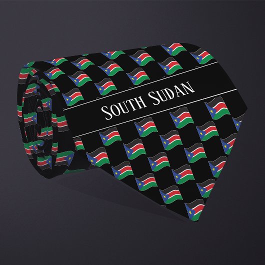 Wavy South Sudan Flag Pattern  Stropdas