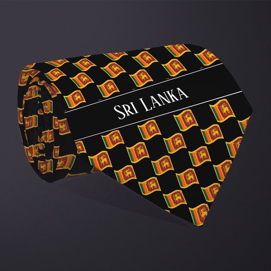 Wavy Sri Lanka Flag Pattern  Stropdas