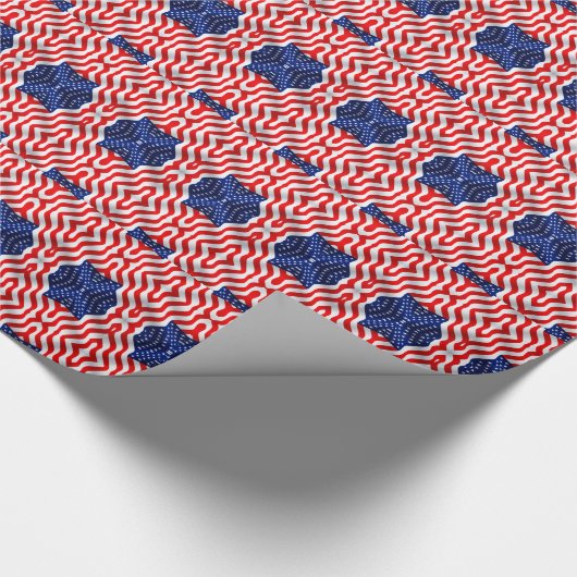 Wavy Star Spangled Banner Flag Cadeaupapier (Hoek)