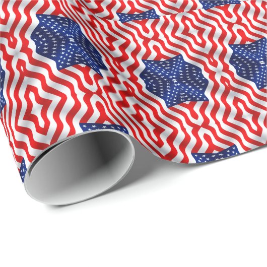 Wavy Star Spangled Banner Flag Cadeaupapier (Rol Hoek)