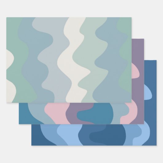 Wavy Stripe Colorful Retro Earthy Gift Inpakpapier Vel (Set)