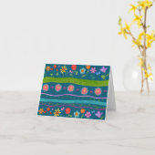 Wavy Stripe Floral Notecard (Blank binnenkant) Kaart (Gele Bloem)