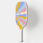 Wavy Stripe Monogram 80s Personalized Initials Pickleball Paddle (Links)