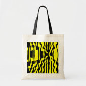 Wavy Stripe - zwart en geel Tote Bag (Voorkant)