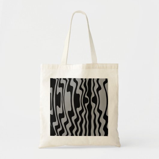 Wavy Stripe - zwart en middelgrijs Tote Bag (Voorkant)