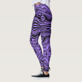 Wavy Stripe Zwart Paarse Leggings of Kies Kleur (Links)