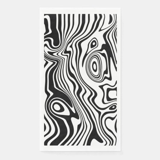 Wavy Stripe Zwart Wit servetten (Voorkant)