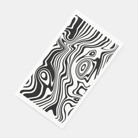 Wavy Stripe Zwart Wit servetten (Hoek)