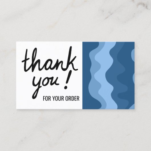 Wavy Stripes Bedankt voor uw bestelling Winkelen Visitekaartje (Voorkant)
