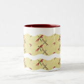 Wavy Stripes - Dragonfly-vertraging: koffie-Mok Tweekleurige Koffiemok (Center)