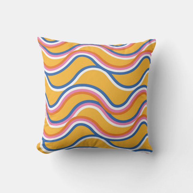 Wavy Summer Stripes Kussen (Voorkant)