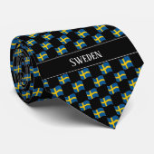 Wavy Sweden Flag Pattern Stropdas (Opgerold)