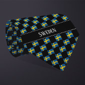 Wavy Sweden Flag Pattern Stropdas
