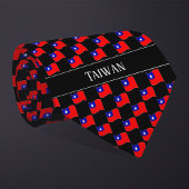 Wavy Taiwan Flag Pattern Stropdas
