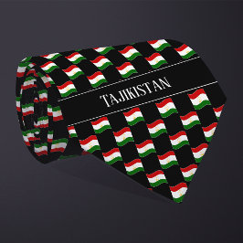 Wavy Tajikistan Flag Pattern Stropdas