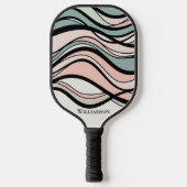 Wavy Tans Geometrische Grafische Monogram Koolstof Pickleball Paddle (Voorkant)