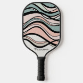 Wavy Tans Geometrische Grafische Monogram Koolstof Pickleball Paddle (Achterkant)