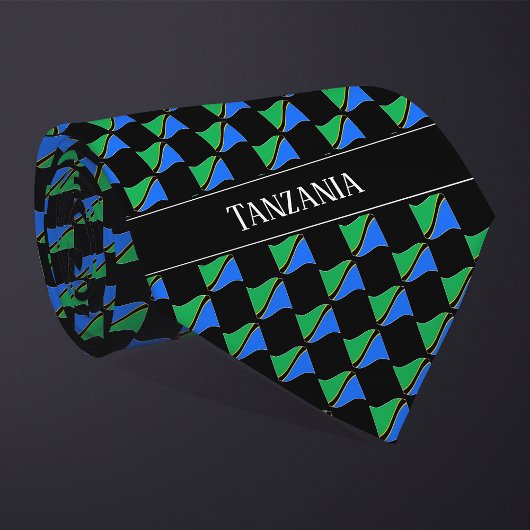 Wavy Tanzania Flag Pattern  Stropdas