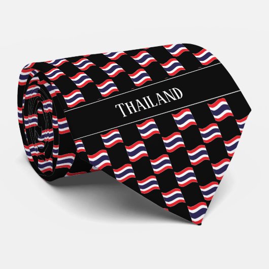 Wavy Thailand Flag Pattern  Stropdas (Opgerold)