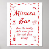 Wavy That's Amore Bruiloft Mimosa Bar Poster (Voorkant)