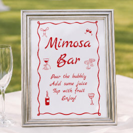 Wavy That's Amore Bruiloft Mimosa Bar Poster