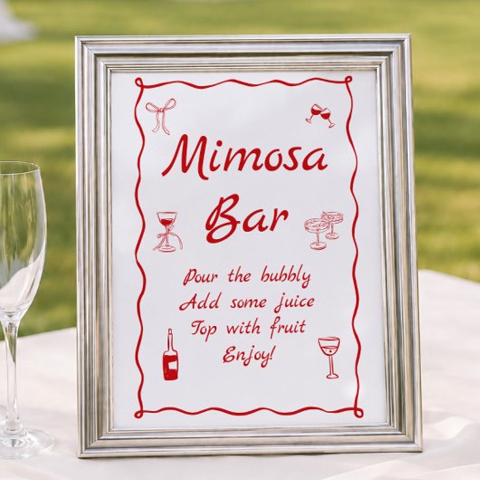 Wavy That's Amore Bruiloft Mimosa Bar Poster