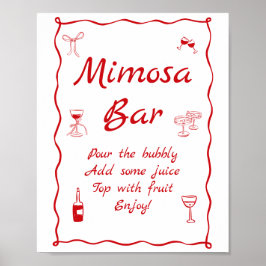 Wavy That's Amore Vrijgezellenfeest Mimosa Bar Poster