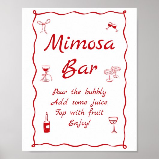 Wavy That's Amore Vrijgezellenfeest Mimosa Bar Poster (Voorkant)