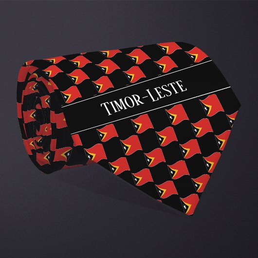 Wavy Timor-Leste Flag Pattern  Stropdas