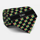 Wavy Togo Flag Pattern  Stropdas (Opgerold)