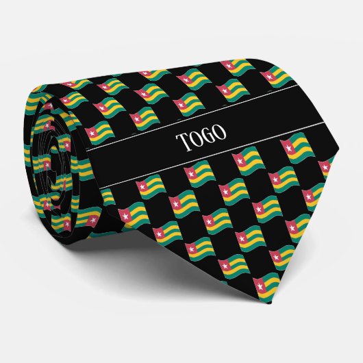 Wavy Togo Flag Pattern  Stropdas (Opgerold)