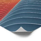 Wavy Topografische lijnen in 3D Poster (Hoek)
