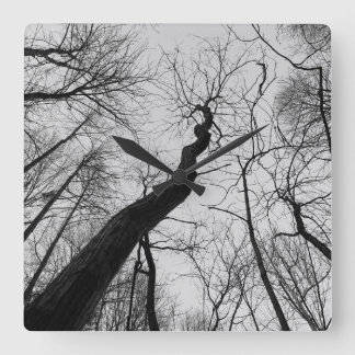 Wavy_Tree_Clock Vierkante Klok