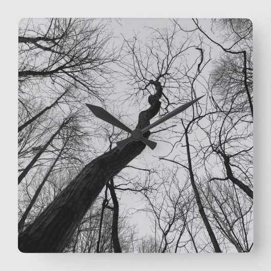 Wavy_Tree_Clock Vierkante Klok (Voorkant)