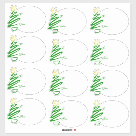 Wavy tree gift labels (Vel)
