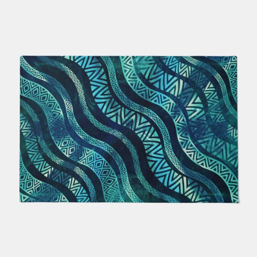Wavy Tribal Ethnic Boho Patroon Deurmat (Voorkant)