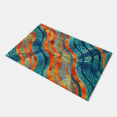 Wavy Tribal Ethnic Boho Patroon Deurmat (Schuin)