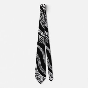 Wavy Tribal Ethnic Boho Patroon Stropdas