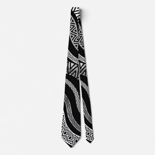 Wavy Tribal Ethnic Boho Patroon Stropdas (Voorkant)