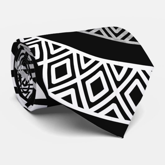 Wavy Tribal Ethnic Boho Patroon Stropdas (Opgerold)