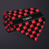 Wavy Turkey Flag Pattern  Stropdas