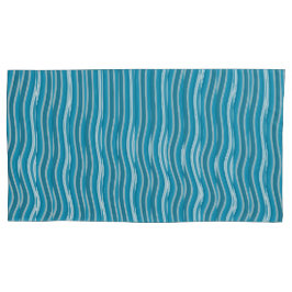 Wavy Turquoise en White Stripes Kussensloop