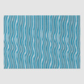 Wavy Turquoise en White Stripes Tissuepapier (Voorkant)