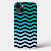 Wavy Turquoise Stripes Case-Mate iPhone Case (Achterkant)